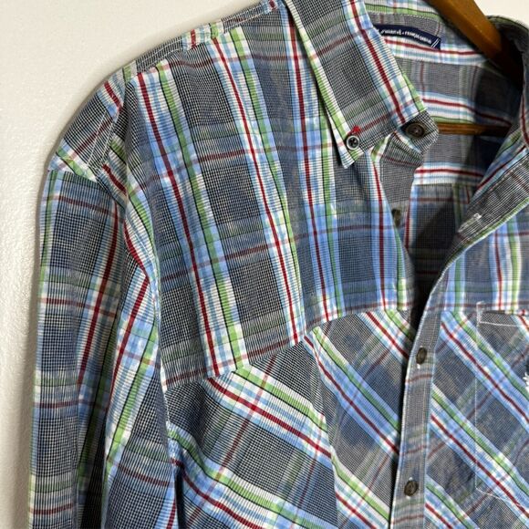 Marithe + Francois Girbaud Plaid Button Down Shirt XL Cotton Western Y2K - Picture 4 of 9